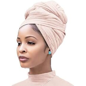 Nonbongoy 4PCS Head Wraps for Black Women Stretch Headwraps Super Soft Hair Wraps Turban Head Scarf for Braid Dreads Locs
