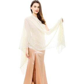 REEMONDE Womens Rhinestones Pashmina Shawls and Wraps for Evening Dresses Chiffon Shawl Sparkly Scarf in Saudi Arabia