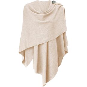 PULI Womens Large Cross Front Poncho Sweater Wrap Topper Knitted Elegant Shawls Cape for Fall Winter in Saudi Arabia