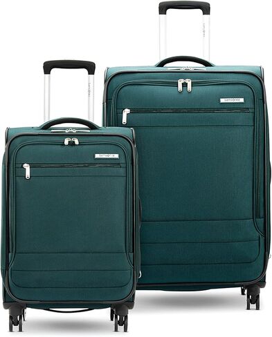 Samsonite Aspire DLX Softside Expandable Luggage with Spinner Wheels, Checked-Medium 25-Inch, Emerald in Kuwait
