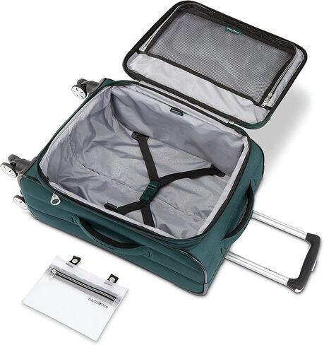 Samsonite Aspire DLX Softside Expandable Luggage with Spinner Wheels, Checked-Medium 25-Inch, Emerald in Kuwait