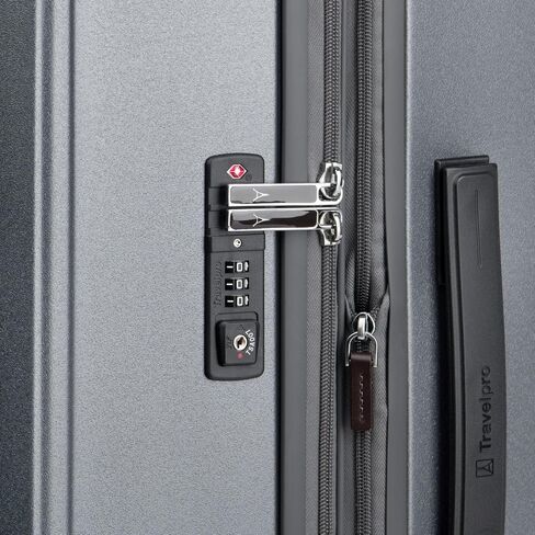 حقيبة سفر بعجلات دوارة قابلة للتوسيع من Travelpro Platinum Elite ذات هيكل صلب من البولي كربونات، رمادي عتيق، مقاس متوسط ​​25 بوصة in Kuwait