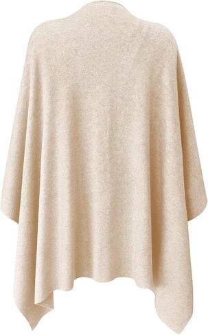 PULI Womens Large Cross Front Poncho Sweater Wrap Topper Knitted Elegant Shawls Cape for Fall Winter in Kuwait