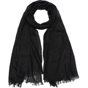 Gragengs Women Summer Scarfs Lightweight Large Long Gauze Shawl Linen Beach Wrap Plain 75"×43"