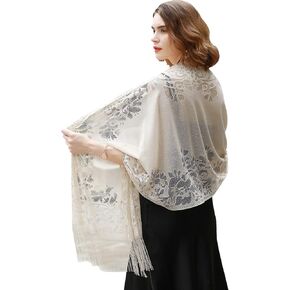 شالات وأغطية RIIQIICHY لفساتين السهرة والأوشحة للنساء شال الباشمينا الرسمي لحفلات الزفاف