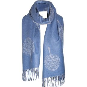 BLUE GREY LUXURY CASHMERE SCARF MULBERRY TREE PRINT REVERSABLE SUPER SOFT SUMMER WINTER SPRING SCARF UNISEX TRENDY PREMIUM QUALITY SCARFGIFT FOR HER HIM HER EVERYONE in Kuwait