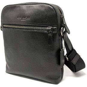 Coach Houston Flight/Messenger Bag Smythe Leather (Black) in Kuwait