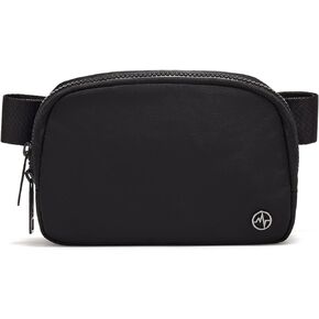 Pander Cross Body Fanny Pack for Women, Fashion Waist Packs, Crossbody Bags, Everywhere Belt Bag with Adjustable Strap (Two-way Plastic Zipper, Onyx Black)
