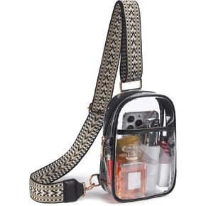 Telena Clear Sling Bag, Clear Fanny Pack Stadium Approved Crossbody Bag Purses for Women Heavy Duty Transparent Chest Bag with Adjustable Strap in Saudi Arabia