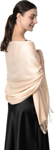 Achillea Large Soft Silky Pashmina Shawl Wrap Scarf in Solid Colors in Kuwait