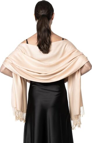 Achillea Large Soft Silky Pashmina Shawl Wrap Scarf in Solid Colors in Kuwait