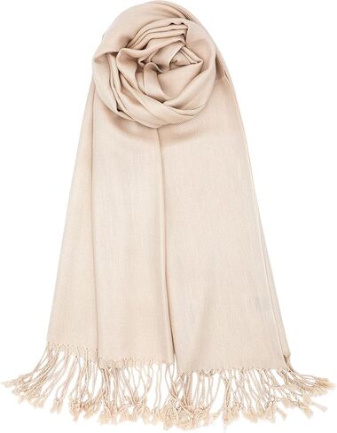 Achillea Large Soft Silky Pashmina Shawl Wrap Scarf in Solid Colors in Kuwait