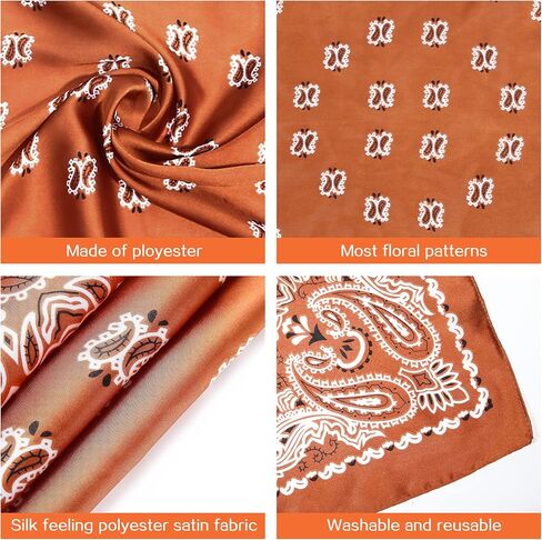 DOOBO 3 Pcs 27.5 Inches Satin Head Scarf Hair Scarf Silk Head Scarf Silk Bandana Silk Hair Wrap Neck Scarf for Women Girls in Kuwait