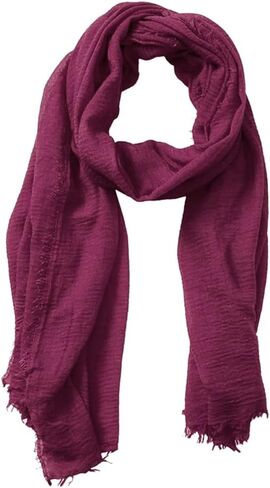 وشاح XRDSS صيفي ناعم من مزيج القطن المجعد بحواف مهدبة 35 بوصة × 70 بوصة in Kuwait
