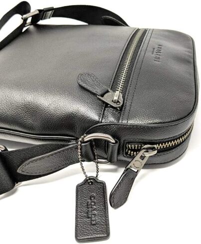 كوتش حقيبة ماسنجر من هيوستن فلايت من الجلد (اسود)، اسود، مقاس واحد, أسود in Kuwait
