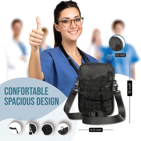 First Lifesaver 4-in-1 Nurse Fanny Pack with Medical Gear Pockets, Tape Holder, and Utility Storage for Stethoscopes, Bandage Scissors, and Emergency Supplies, Student and Nurse Use (Black) in Kuwait