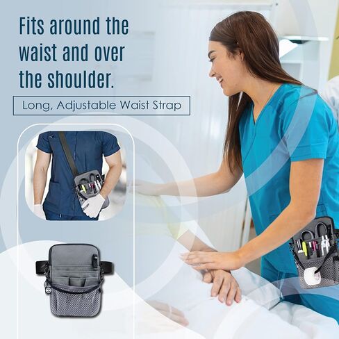 First Lifesaver 4-in-1 Nurse Fanny Pack with Medical Gear Pockets, Tape Holder, and Utility Storage for Stethoscopes, Bandage Scissors, and Emergency Supplies, Student and Nurse Use (Black) in Kuwait