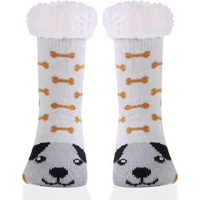 HEARYEBING Kids Slipper Socks Boys Girls Fuzzy Thick Warm Winter Socks Soft Cozy Fleece Lined Socks Indoor Socks