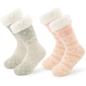 جوارب DG Hill Treehouse Knit (عبوتان) للسيدات من نسيج سميك مبطن بصوف الشيربا الحراري مع مقابض