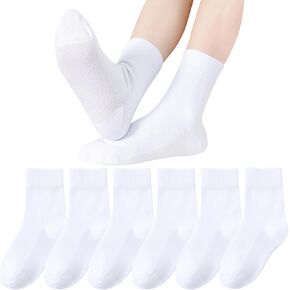 Boys Girls Crew Socks Seamless Cotton Socks Kids School Socks Dress Socks 6 Pairs