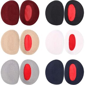 SATINIOR 6 Pairs Earmuffs Bandless Fleece Ear Warmers Winter Ear Covers Unisex