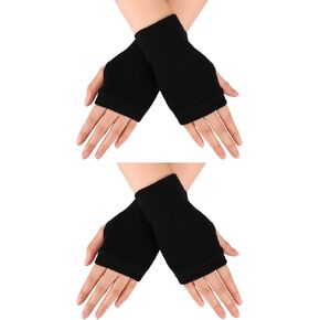 Blulu Fingerless Warm Gloves with Thumb Hole Cozy Half Fingerless Driving Gloves Knit Mittens for Men, Women in Saudi Arabia