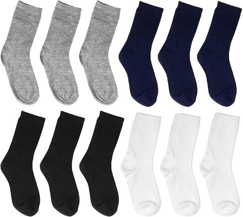 Falari 12-Pack Girl Toddler Kids Cotton Crew Socks, Athletic School Socks in Saudi Arabia