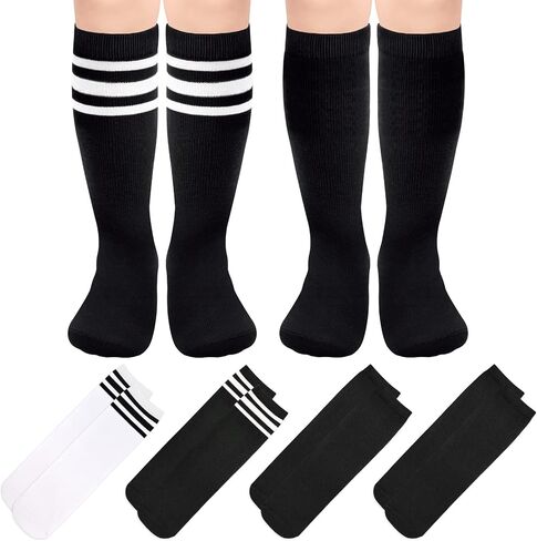 Kids Soccer Socks Toddler Soccer Socks Youth Soccer Socks Kids 4-6 Toddler Baseball Socks Youth Football Socks Black in Kuwait