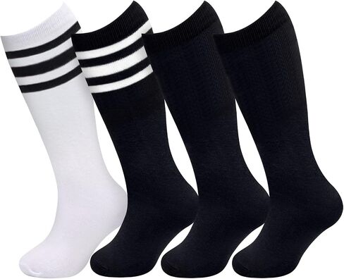 Kids Soccer Socks Toddler Soccer Socks Youth Soccer Socks Kids 4-6 Toddler Baseball Socks Youth Football Socks Black in Kuwait