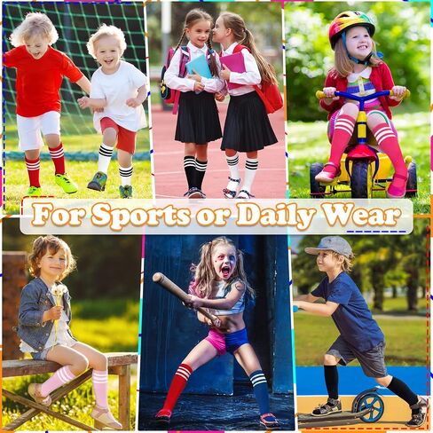 Kids Soccer Socks Toddler Soccer Socks Youth Soccer Socks Kids 4-6 Toddler Baseball Socks Youth Football Socks Black in Kuwait