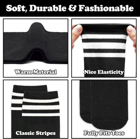 Kids Soccer Socks Toddler Soccer Socks Youth Soccer Socks Kids 4-6 Toddler Baseball Socks Youth Football Socks Black in Kuwait
