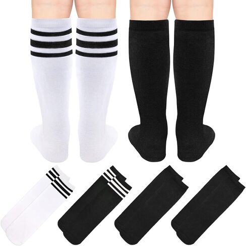 Kids Soccer Socks Toddler Soccer Socks Youth Soccer Socks Kids 4-6 Toddler Baseball Socks Youth Football Socks Black in Kuwait