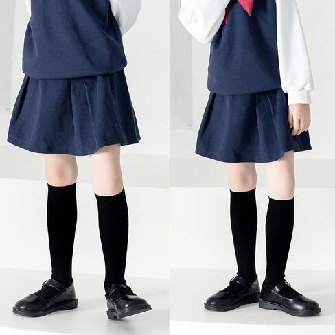 EPEIUS Girls Knee High Socks Seamless Cotton School Uniform Socks Plain/Cable Knee Socks Kids Boy Over the Calf Socks in Saudi Arabia