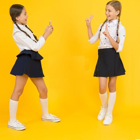 Lainlight 4 Pairs Knee High Socks for Girls Knit School Uniform Socks Seamless Toe Over The Knee Socks for Girls Boys Kids in Kuwait