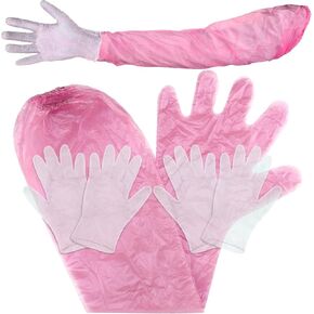 Honeydak 30 Pairs Field Dressing Gloves Disposable PVC Hunting Deer Gutting Cleaning Gloves with Long and Short Mitten Combo