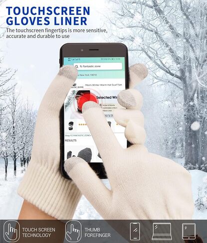 FZ FANTASTIC ZONE Women's Winter Touchscreen Wool Magic Gloves Warm Knit Fleece Lined for Women in Kuwait