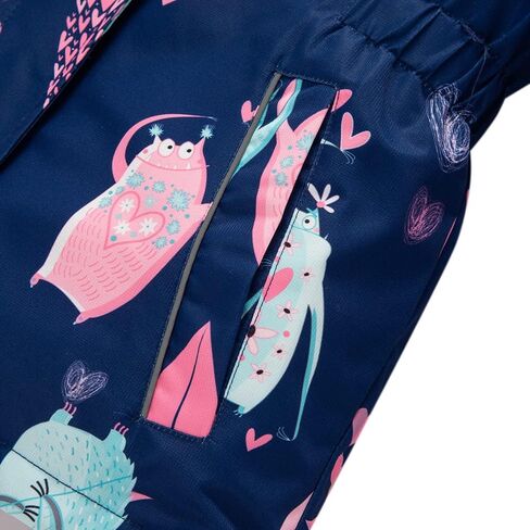 Girls Rain Jacket Kids Hooded Raincoat Windbreaker with Fleece Lining in Saudi Arabia