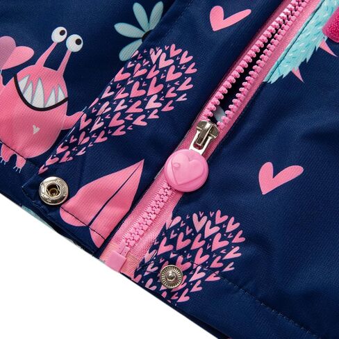 Girls Rain Jacket Kids Hooded Raincoat Windbreaker with Fleece Lining in Saudi Arabia