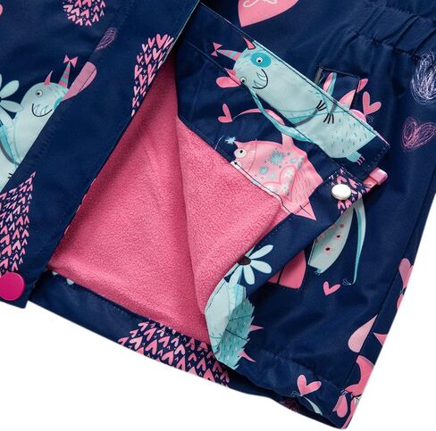 Girls Rain Jacket Kids Hooded Raincoat Windbreaker with Fleece Lining in Saudi Arabia