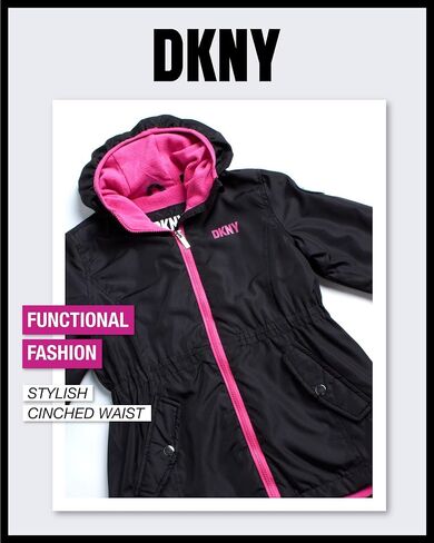 جاكيت شتوي للفتيات من DKNY - سترة أنوراك مبطنة بالصوف القطبي - معطف مقاوم للرياح معزول مقاوم للطقس للفتيات (7-16) in Kuwait