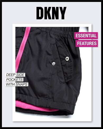 جاكيت شتوي للفتيات من DKNY - سترة أنوراك مبطنة بالصوف القطبي - معطف مقاوم للرياح معزول مقاوم للطقس للفتيات (7-16) in Kuwait