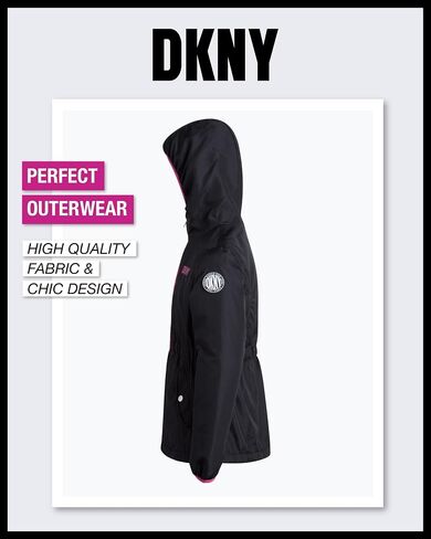 جاكيت شتوي للفتيات من DKNY - سترة أنوراك مبطنة بالصوف القطبي - معطف مقاوم للرياح معزول مقاوم للطقس للفتيات (7-16) in Kuwait