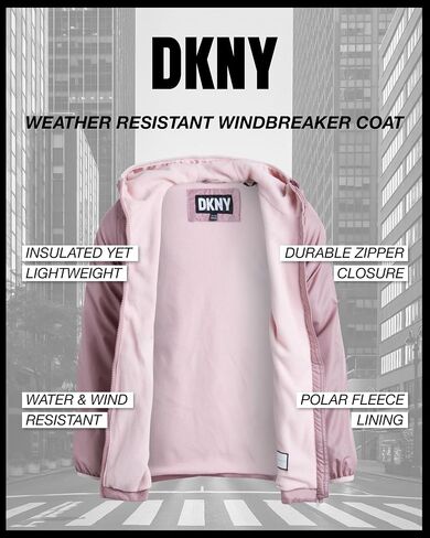 جاكيت شتوي للفتيات من DKNY - سترة أنوراك مبطنة بالصوف القطبي - معطف مقاوم للرياح معزول مقاوم للطقس للفتيات (7-16) in Kuwait