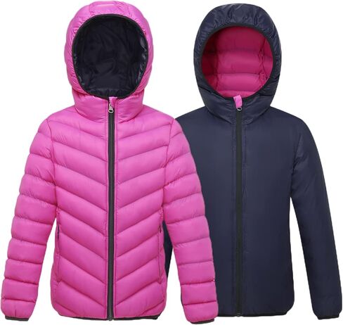 GGleaf Girls' Lightweight Packable Puffer Jacket Water Resistant Winter Coat in Kuwait