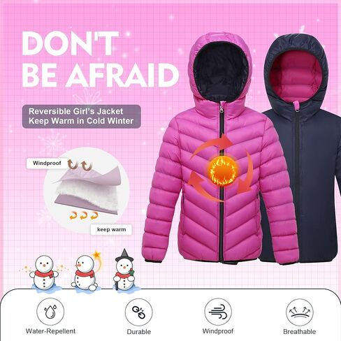 GGleaf Girls' Lightweight Packable Puffer Jacket Water Resistant Winter Coat in Kuwait