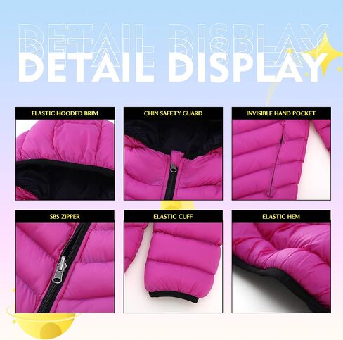 GGleaf Girls' Lightweight Packable Puffer Jacket Water Resistant Winter Coat in Kuwait