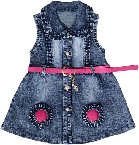 Peacolate Little Big Girl Outfit Distressed Sleeveless Jacket Embroidered Sequins Butterfly Denim Vest in Kuwait