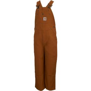 Carhartt boys Bib Overalls (Lined and Unlined),Carhartt Brown Canvas,12 in Saudi Arabia
