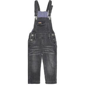 KIDSCOOL SPACE Baby Little Boys Slim Fit Jeans,Ripped Bib Pocket Fashion Denim Overalls
