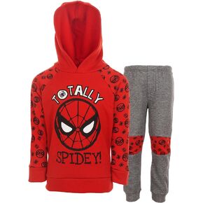Marvel Avengers Spider-Man Fleece Pullover Hoodie and Jogger and Pants Outfit Set Toddler to Big Kid Sizes (2T - 18-20)